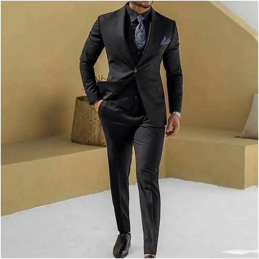 Trajes de calle para hombre, trajes de boda, novio, graduación, terno, corte entallado, 2 piezas, chaqueta y pantalones a medida.