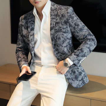 New Casual Light Luxury Suit Slim Fashion Personality Suit Men's Single West Coat Men's Clothing