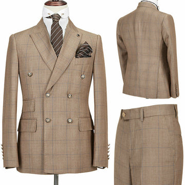 Costumes d'affaires uniques pour hommes de couleur champagne avec veste à une seule pièce, sur mesure, pour mariage, occasion formelle