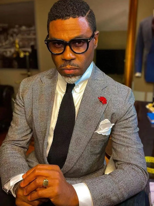 Trajes de boda para hombre, esmoquin de novio a rayas grises, diseño de vestido, conjunto de blazer, ropa personalizada, 2 piezas (chaqueta + pantalón)