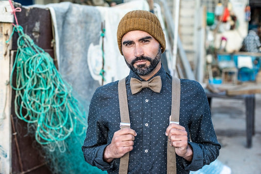 Ensemble de bretelles pour costume adulte, bretelles et nœud papillon pour marié, bretelles en lin pur pour homme