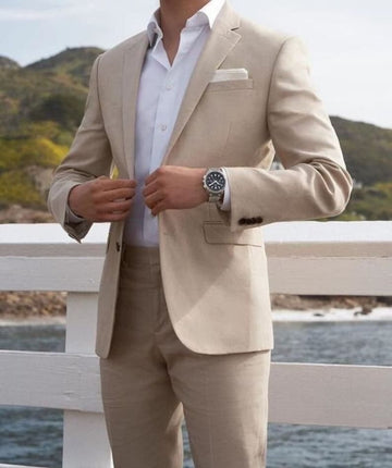 Men Groom Suit Beige 2 Piece Beach Men Wedding Suit Groom Wear Suit Wedding Suit Men Suit Beige Suit Cocktail Party Suit Ivory Men Suit