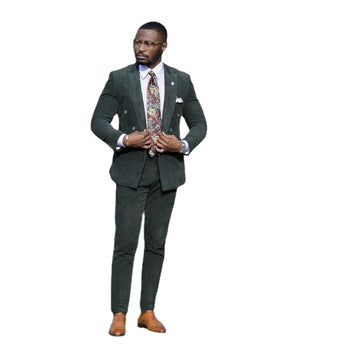 Corduroy Men Suits Groom Tuxedos Wedding Custom Made Slim Fit Causal Daily Wear Blazer Terno Masculino 2 Pieces