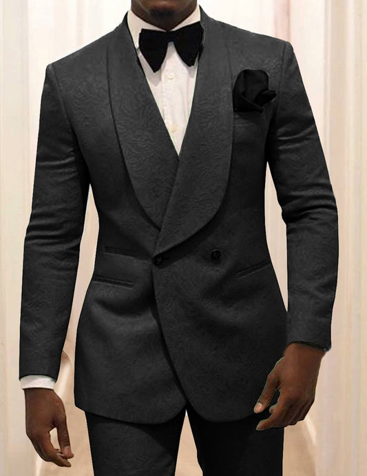 2 Pieces Men‘s Suit Lavender Casual Floral Blazer Prom Purple Tuxedo Tweed Shawl Lapel Dinner Party White Jacket Wedding Grooms