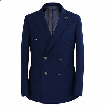 Trajes ajustados para hombre, conjunto informal de negocios con cuello cerrado, blazer de dos piezas, chaqueta, pantalón, chaleco