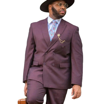 Plus Size Men Suits Costume Homme Groom Tuxedos Wedding Slim Fit 2 Pieces Blazer(Jacket+Pants)
