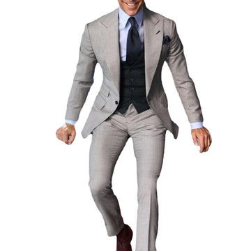 Trajes de hombre con pantalones para boda, traje de padrino italiano, 2 piezas, blazer, chaqueta, pantalón y chaleco, hechos a medida.