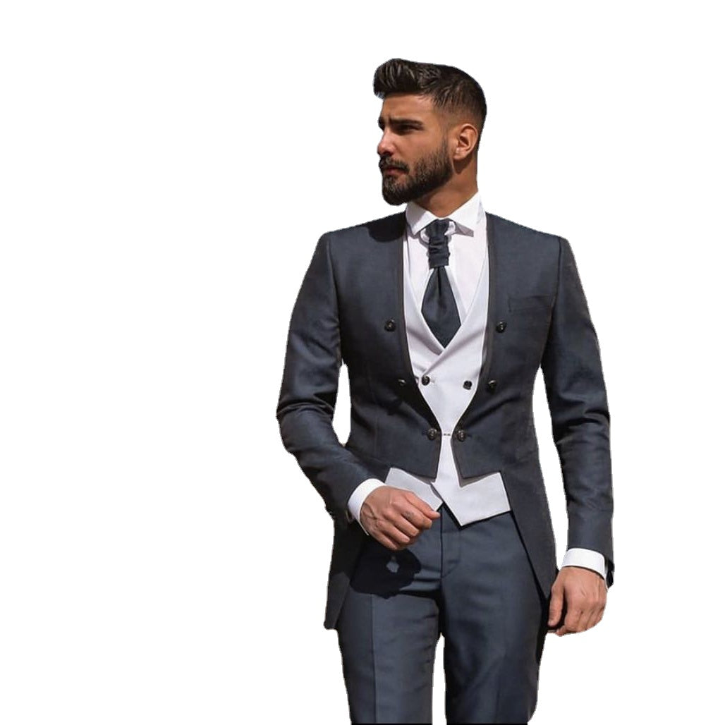 2021 New Arrival Men Suit Slim Fit 3 Piece Costume Homme Groom Tuxedo