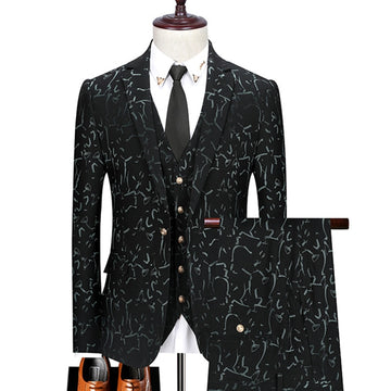 Blazer, pantalón y chaleco para hombre, traje de boda, estampado floral, conjunto de 3 piezas, blazer de lujo color bronce, chaqueta, abrigo, pantalón y chaleco.
