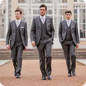 Custom Made Gray Men Suit For Wedding Bridegroom Blazer Groomsmen Prom Tuxedo Slim Fit Formal Terno Groom Wear 3 Piece