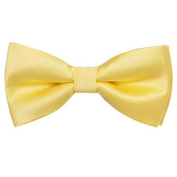 Classic Black Bow Ties Men 100% Silk Butterfly Pre-Tied Bow Tie Pocket Square Cufflinks Suit Set Floral Gold Bowties