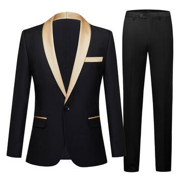 Conjunto de 2 piezas de chaqueta y pantalón con solapa de color para hombre, traje informal de negocios, estilo boutique, para boda, novio, blazer y pantalones.