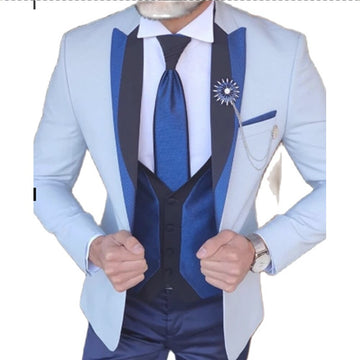 Men Wedding Suits Italian Design Custom Made Black Smoking Tuxedo Jacket 3 Piece Groom Terno Suits