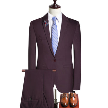Slim Fit Groom Wedding Suit One Button Blazer