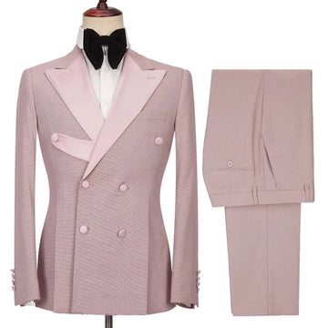 Pink Men Suits Wedding Slim Fit Blazer Groom Tuxedo Terno Masculino Prom Costume Homme 2 Pcs Jacket Pant