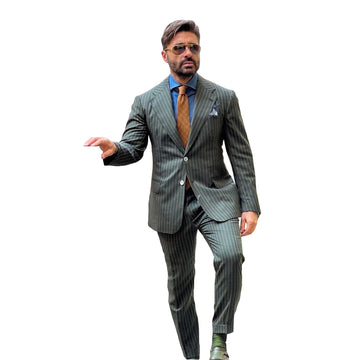 Costumes 2 pièces à rayures pour hommes, smokings de mariage sur mesure de créateur
