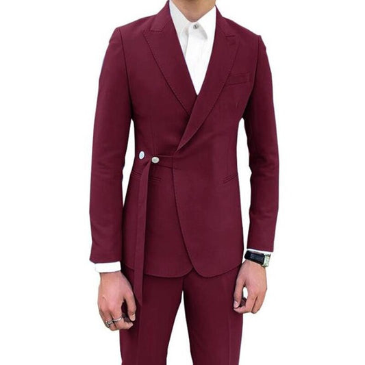 Men Suits White Groom Tuxedos Peak Lapel Groomsmen Wedding Best Man 2 Pieces