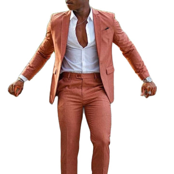 Trajes formales para hombre para boda, graduación, blazer con solapa de muesca, esmoquin a medida, chaqueta y pantalones de dos piezas