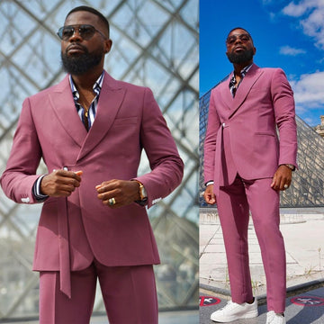 Pink Suit Men Slim Fit Holiday Jacket Beach Wedding Costume 2 Piece Best Man Evening Party Dress Costume Homme Custom Made