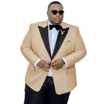 Plus Size Peak Lapel Men Suits Single Breasted Blouse Custom Made Suit Wedding Groom Best Man Formal Jacket Pants