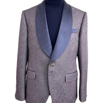 Trajes de boda de lujo para hombre, en jacquard morado claro, de un botón, ajustados, para novio, de negocios, informales, 2 piezas