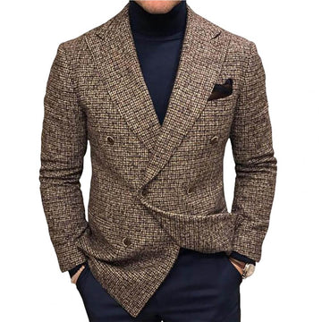 Chaqueta de traje elegante con mangas largas y botones gruesos para hombre, chaqueta informal para fiesta