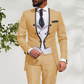 Summer Men Suits Wedding Groom Tuxedos Slim Fit Suit 3 Piece(Blazer+ Vest+ Pants)