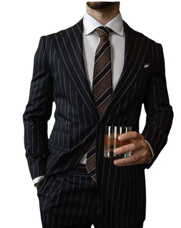 Coat Pants Design Black Stripe Men's Suits Prom Tuxedos Slim Fit Classic Business Blazer Pants 2 Pieces(Jacket+Pant)