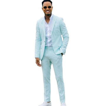 Men Suit Blazers for Party Prom 2 Pcs Jacket with Pants Groom Wedding Suits Notched Lapel Men Tuxedos