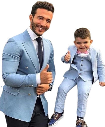 Sky Light Costume Homme Groom Men Suit For Business Wedding Casual Simple Men's Tuxedos Men Suits 2 Pieces (Jacket+Pant)