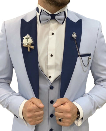 Custom Made Single Breasted Man Suit Groom Tuxedo Costume Homme Three Pieces (Jacket+Pants+Vest)