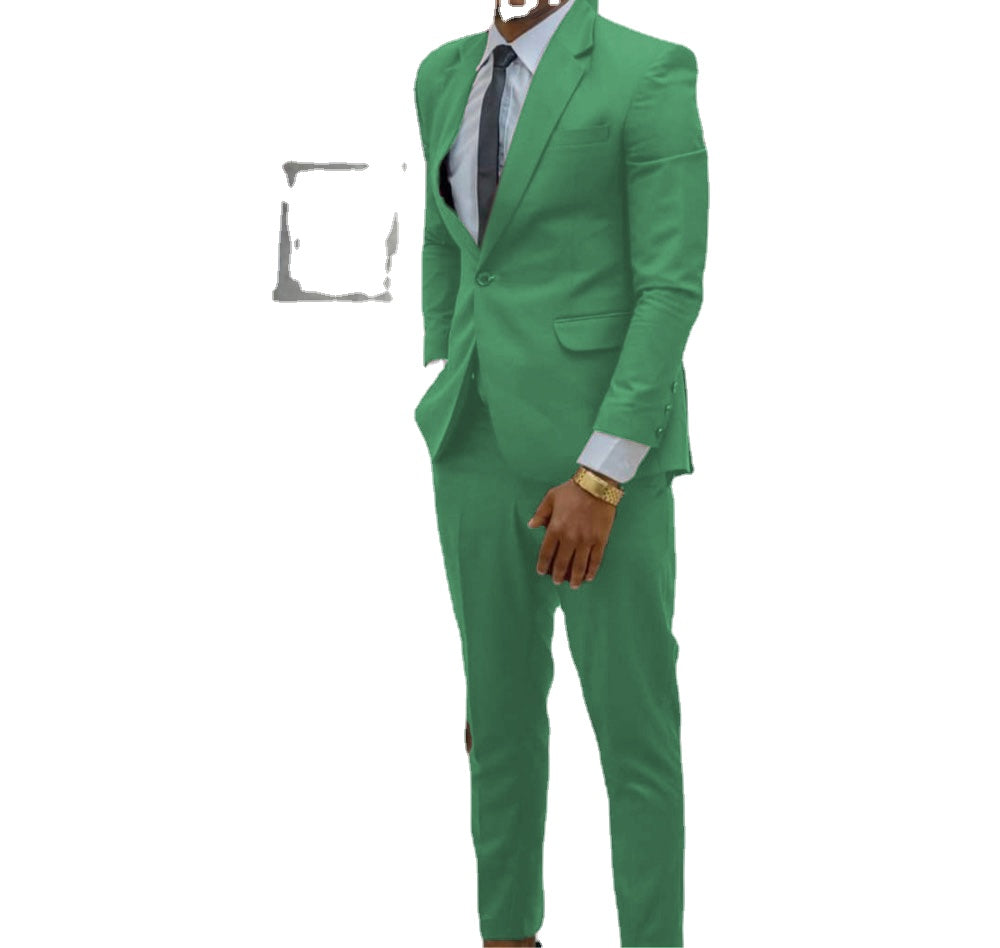 Trajes de hombre a medida en color verde burdeos, 2 piezas, corte entallado, esmoquin para novio de boda, solapa con muesca, conjunto de chaqueta y pantalón. 