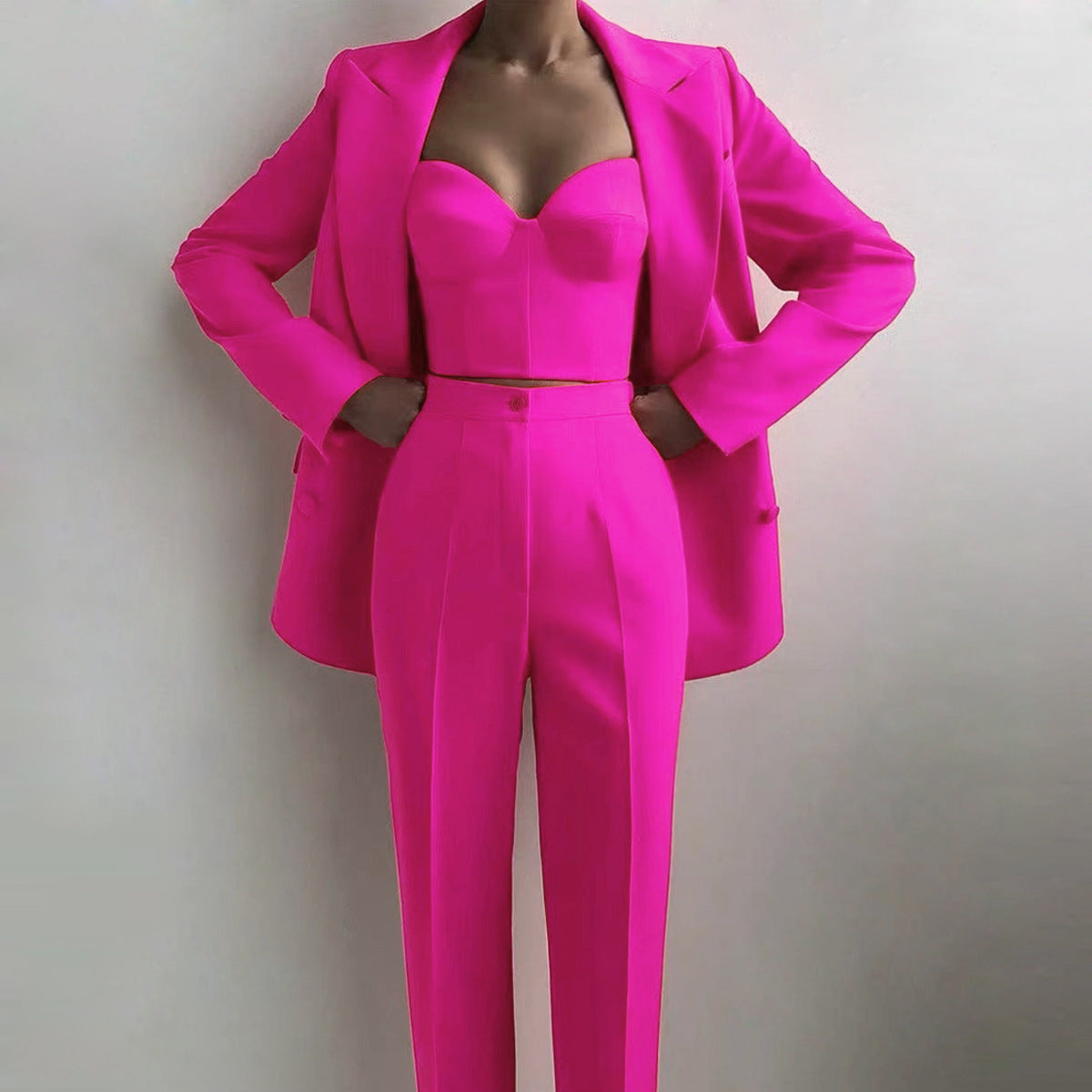Trajes de negocios para mujer, blazer de oficina con solapa de pico, traje femenino a medida, ropa de trabajo formal, conjuntos de 3 piezas 