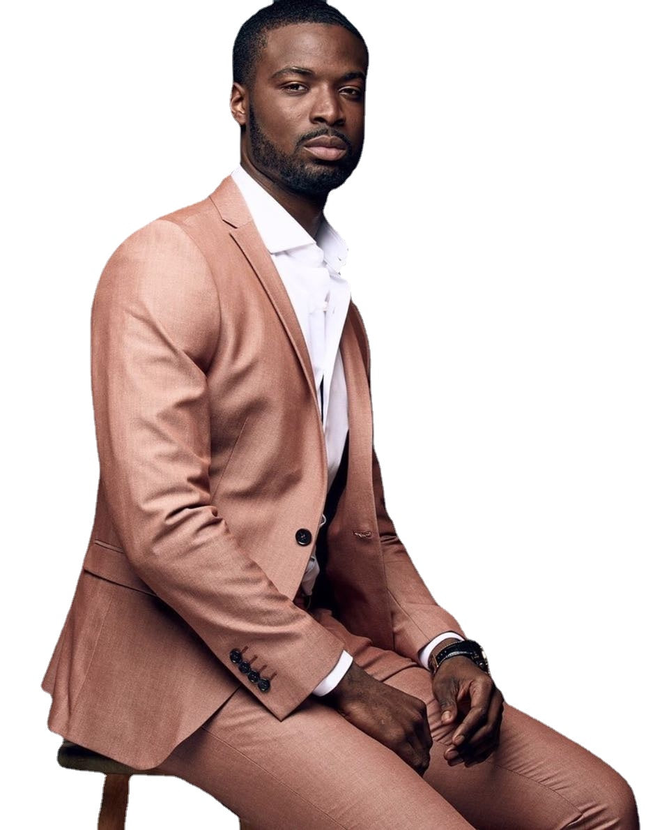 Traje informal y elegante para hombre, 2 piezas, entallado, para novio, graduación, esmoquin, chaqueta y pantalón para boda. 