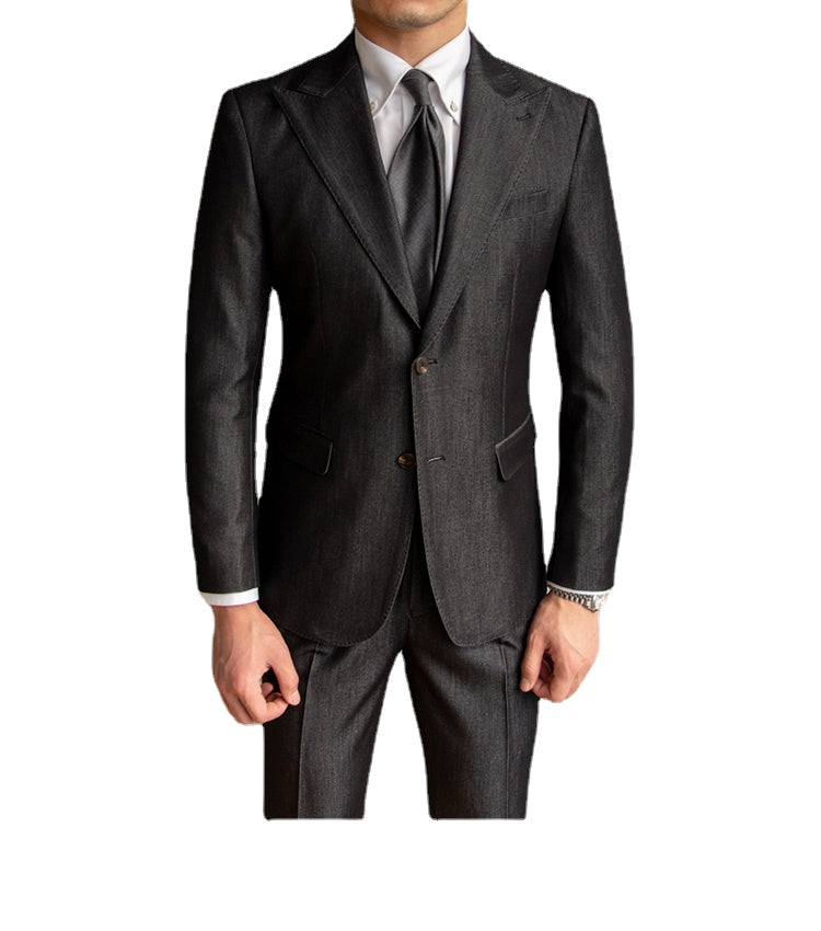 Wedding Suits For Men Solid Color Business Formal Casual Dress Suits 2 Pieces Office Work Party Prom Costume Homme
