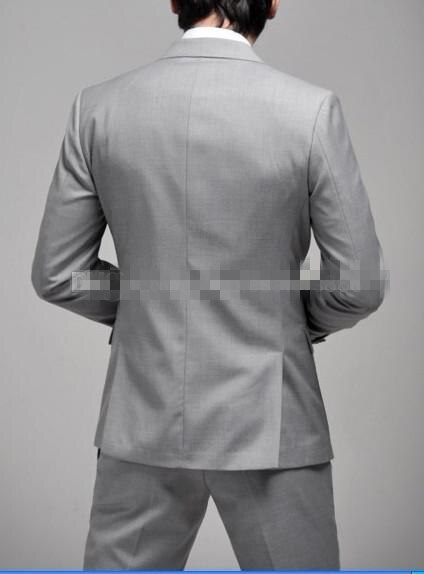 Costume de mariage 3 pièces gris clair pour homme, blazer et pantalon à un bouton (veste, pantalon, gilet et cravate), tenue de soirée. 
