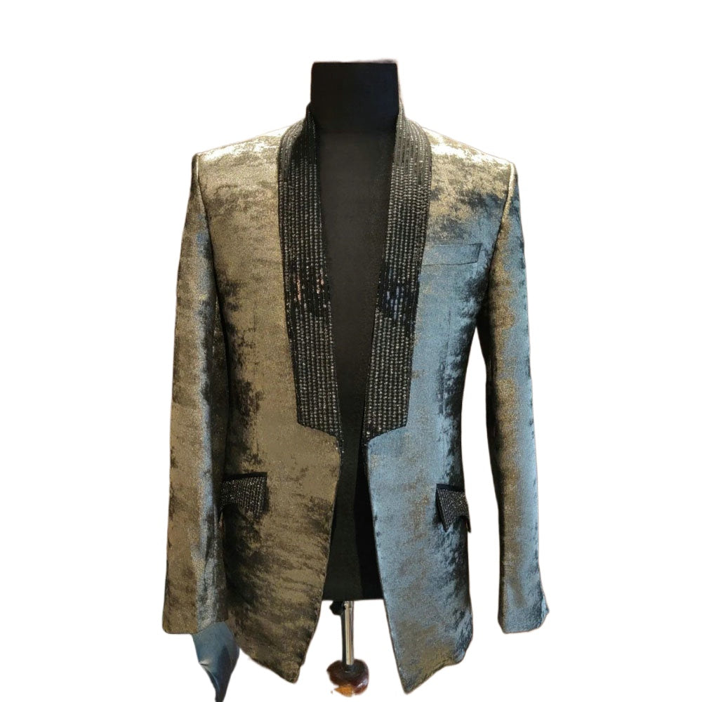 Luxury Men Suits Crystal Beading Formal Evening Party Two Pieces Groom Wear ( Jacket + Pants )