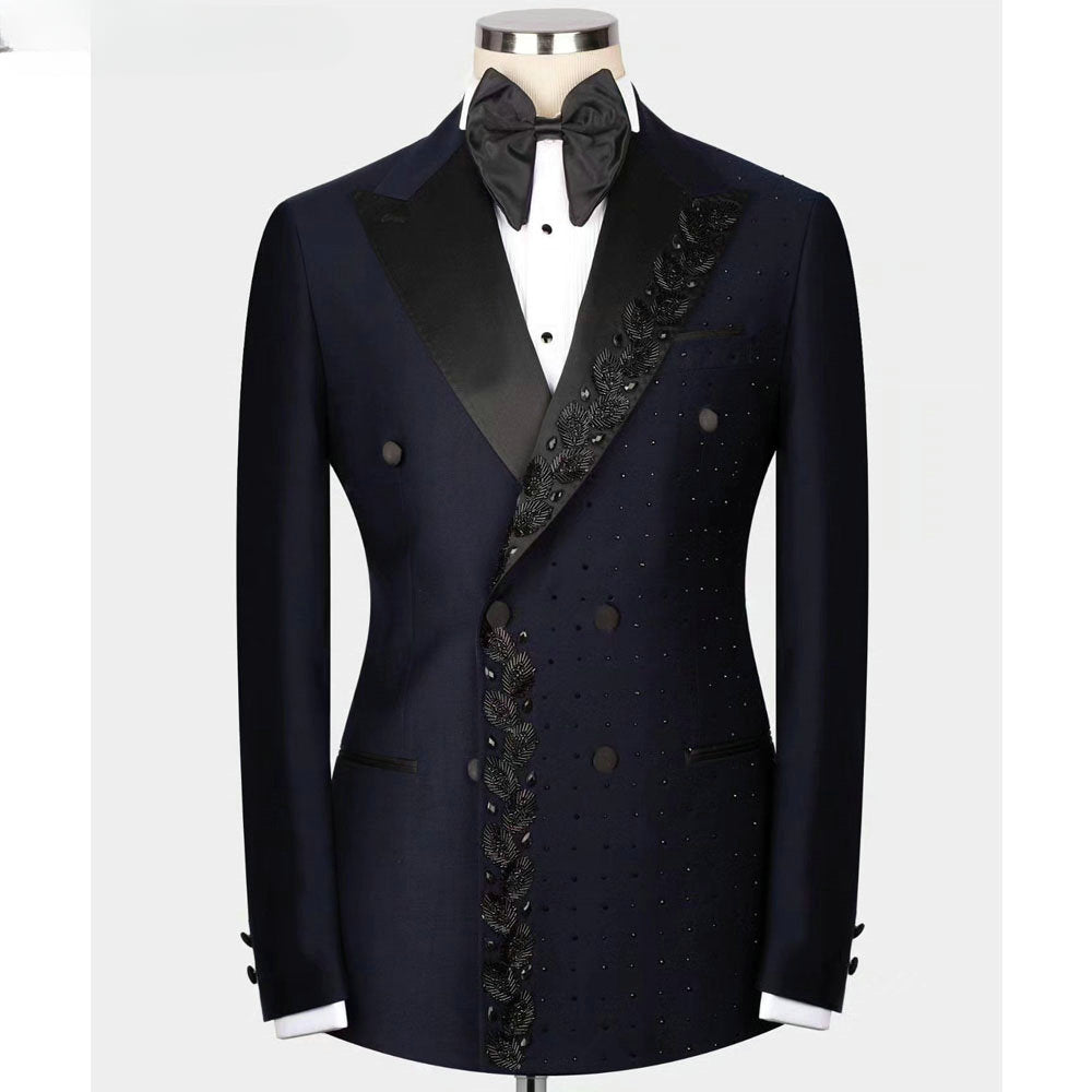 High-End Handmade Crystal Beading Men Suits Two Pieces (Jacket+Pants)