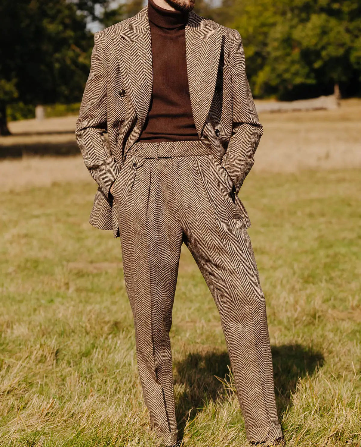 Costume de mariage 2 pièces à chevrons pour homme, revers pointus, smoking croisé pour marié, blazer et pantalon pour soirée, sur mesure