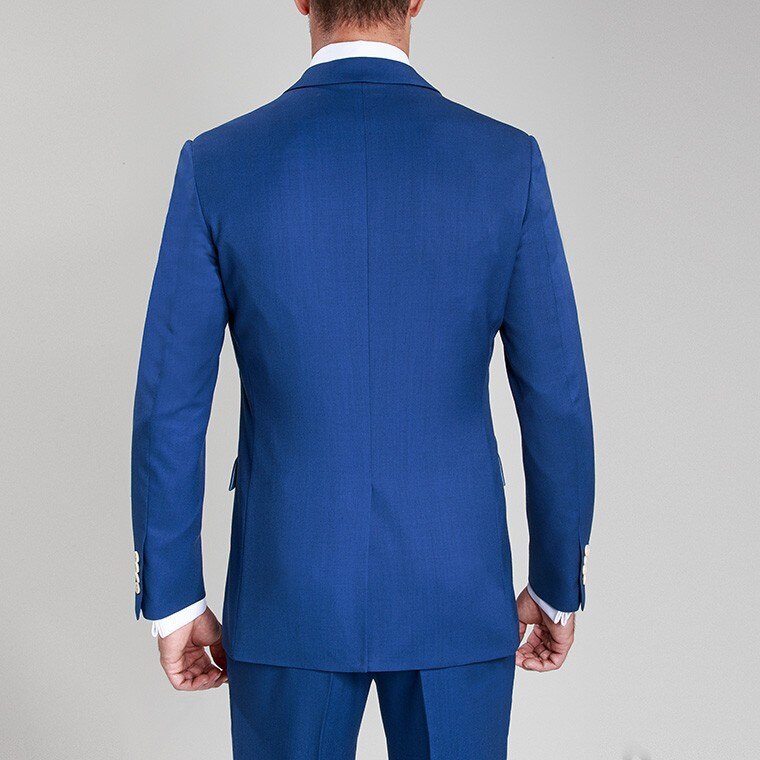 Trajes casuales azul rey hechos a medida para hombre, esmoquin de 2 piezas, traje de novio, traje de boda entallado (chaqueta, pantalón y corbata). 