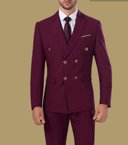 Costumes bleus pour hommes pour costumes de fête de mariage, costumes de smoking minces pour mariés sur mesure, costumes de smoking pour hommes, costume pour hommes de smoking 3 pièces (veste + gilet + pantalon) 