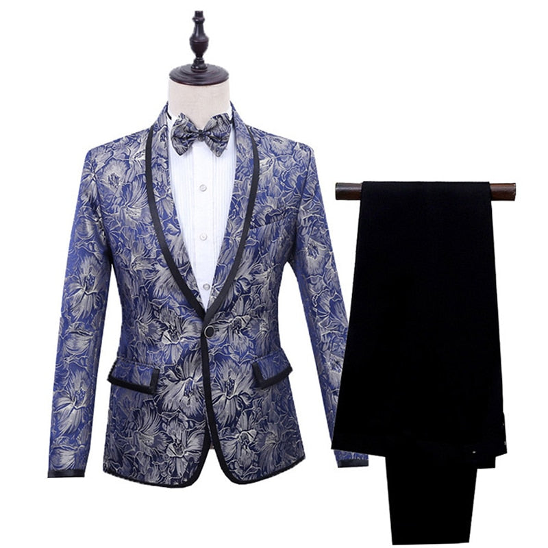 Men Suits For Wedding Tuxedos Formal Business Suits Party Suit Prom Dresses Two Pieces Printed Suit(Jacket+Pants)