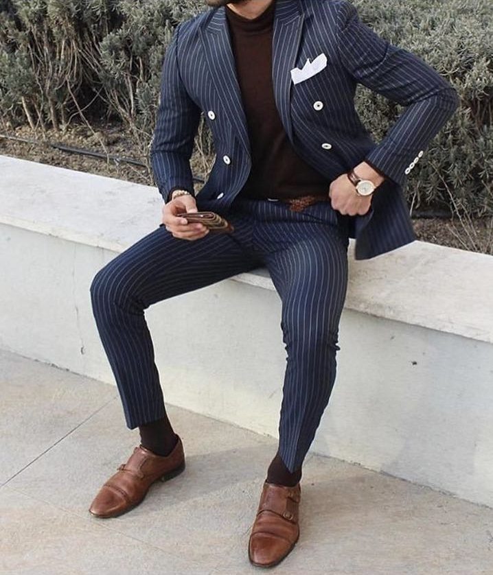 Trajes de hombre, pantalones, blazer de raya diplomática, corte entallado, esmoquin de novio para boda, traje de graduación (chaqueta + pantalones), disfraz para hombre 