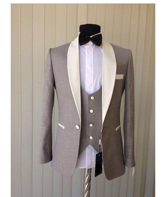 Custom Made Men Suits For Wedding 3Pieces(Jacket+Pant+Vest+Tie) Prom Groom Party Wear Men Suit Tuxedo