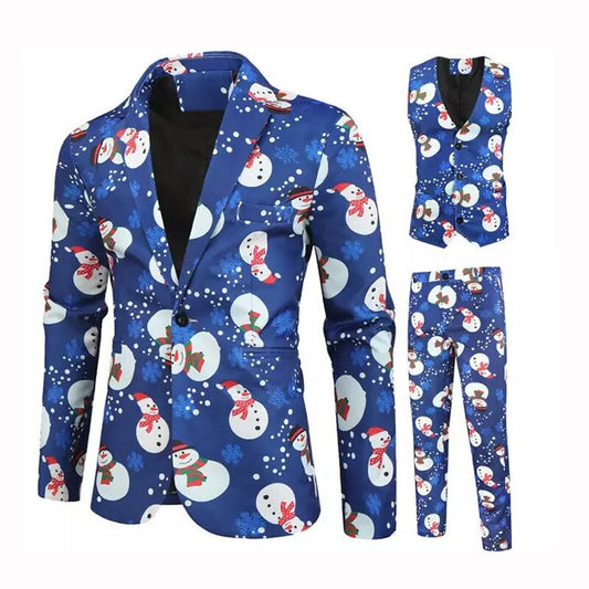 Men Suits For Wedding Tuxedos Formal Business Suits Party Suit Prom Dresses 2Pieces Printed Suit(Jacket+Pants)