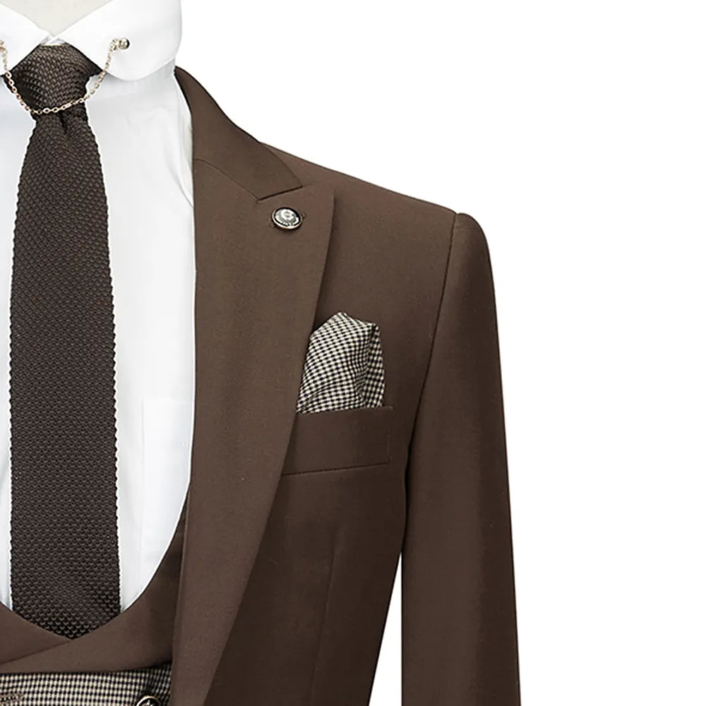 Costume classique pour homme, 3 pièces, col châle, coupe slim, smoking, bal, mariage (blazer, pantalon, gilet) 