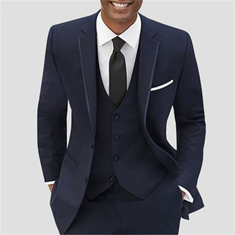 Costumes de mariage pour hommes 3 pièces (veste, pantalon, gilet, cravate), coupe slim, blazer, smoking. 