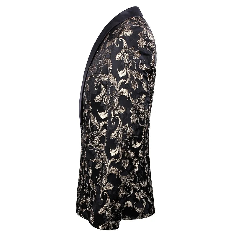 Traje ajustado con estampado de flores para hombre, conjunto de 2 piezas, esmoquin informal para novio, vestido de boda, traje de graduación para hombre 
