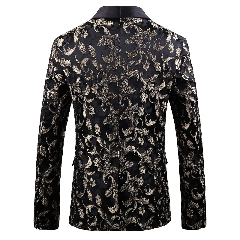 Traje ajustado con estampado de flores para hombre, conjunto de 2 piezas, esmoquin informal para novio, vestido de boda, traje de graduación para hombre 