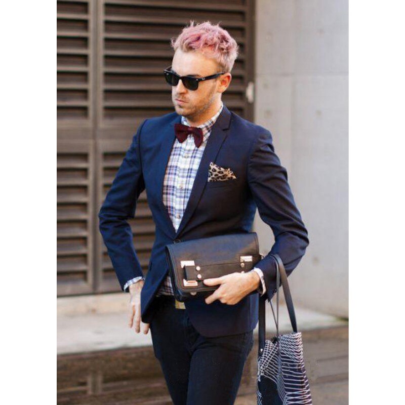 Navy Blue Men's Business Suit Custom Classic Wedding Suit Men's Custom Groom Tuxedo